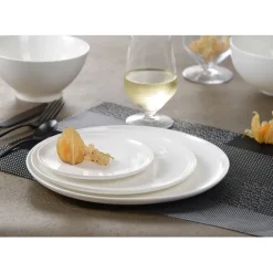 Assiette plate en porcelaine blanc d26.5cm - selena