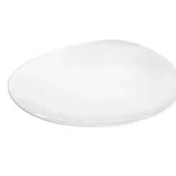 Assiette plate en porcelaine blanc d28cm - Galet