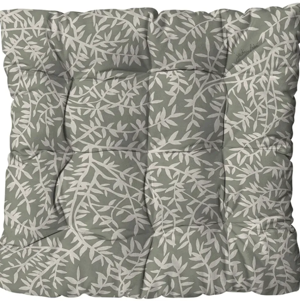 Assise extérieure matelassée en coton vert 46x46cm - Cueillette