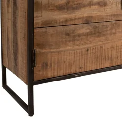 Bahut en acacia et fer noir l150cm - Factory