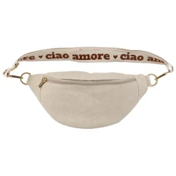 Banane en lin et coton écru et terracotta avec bandoulière amovible - Bananez