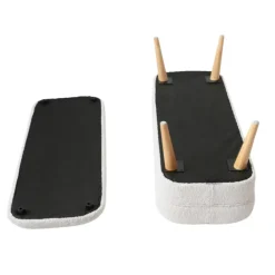Banc coffre bouclette blanc - Eleonor