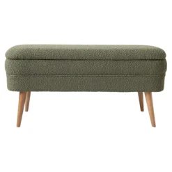 Banc coffre bouclette vert - Eleonor