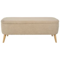 Banc coffre en bouclette sable - Claudine
