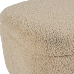 Banc coffre en bouclette sable - Claudine