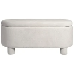 Banc coffre en tissu écru - Tessia