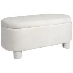 Banc coffre en tissu écru - Tessia