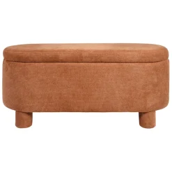 Banc coffre en tissu terracotta - Tessia