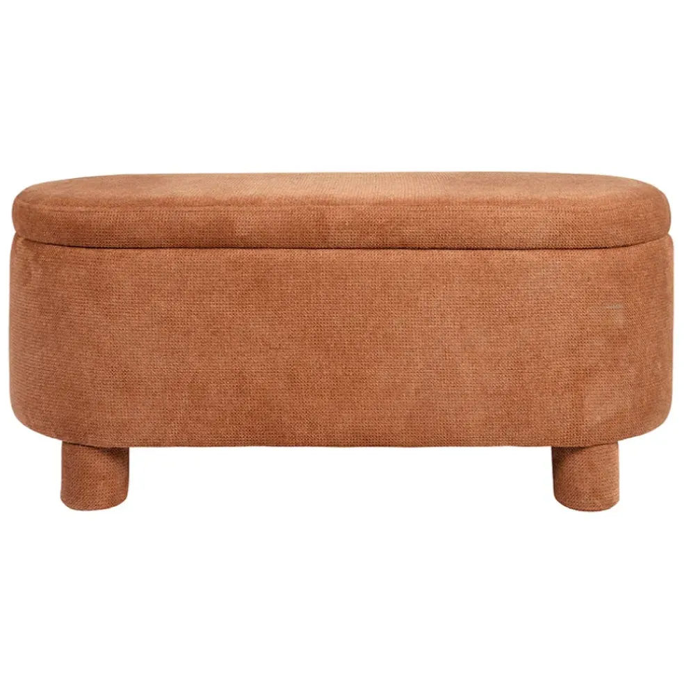 Banc coffre en tissu terracotta - Tessia