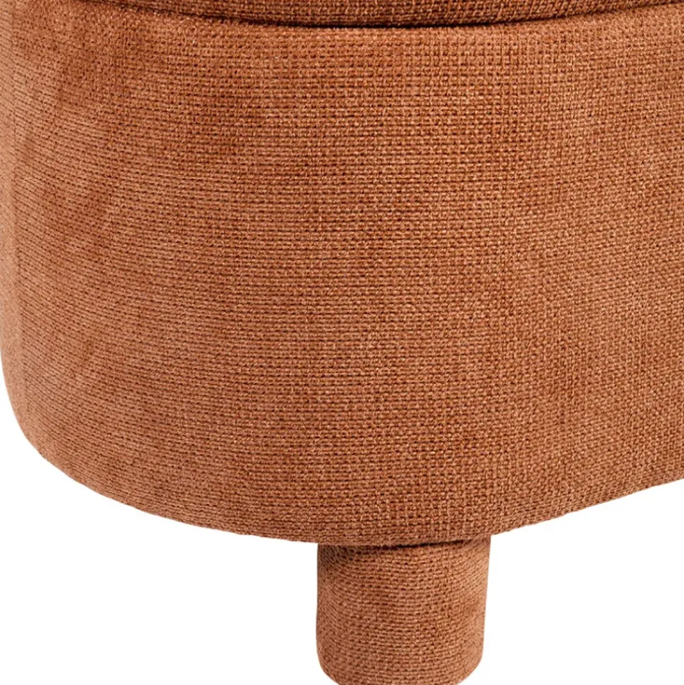 Banc coffre en tissu terracotta - Tessia