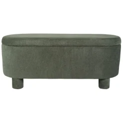 Banc coffre en tissu vert - Tessia