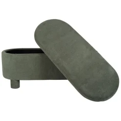 Banc coffre en tissu vert - Tessia