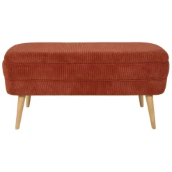Banc coffre en velours côtelé terracotta - Eleonor
