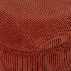 Banc coffre en velours côtelé terracotta - Eleonor