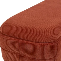 Banc coffre en velours côtelé terracotta - Eleonor