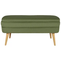 Banc coffre en velours côtelé kaki - Eleonor