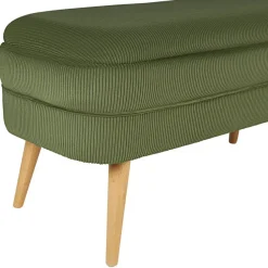 Banc coffre en velours côtelé kaki - Eleonor