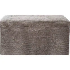 Banc coffre pliable en tissu côtelé taupe - Scarlett