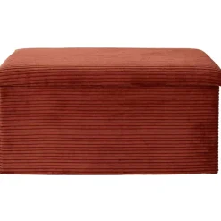 Banc coffre pliable en tissu côtelé terracotta - Scarlett