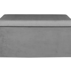 Banc coffre pliable en velours côtelé gris - Julia