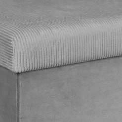 Banc coffre pliable en velours côtelé gris - Julia