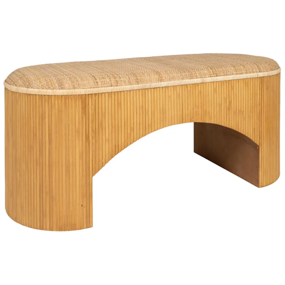 Banc en rotin et bambou naturel - Tamba