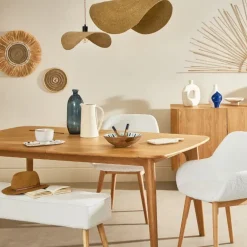 Banc en tissu bouclette ecru - Popy