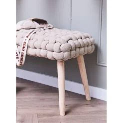 Banc naturel en tissu et pin - Element