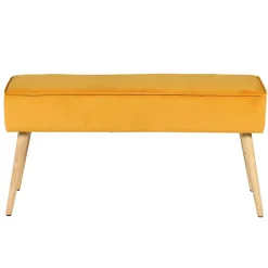 Banc scandinave velours moutarde - Popy