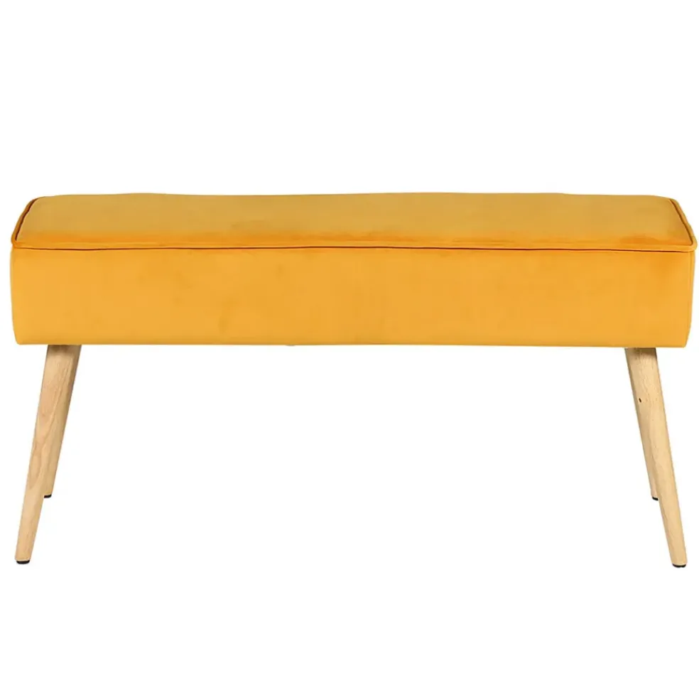 Banc scandinave velours moutarde - Popy