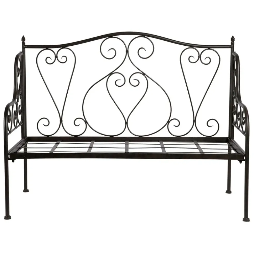 Banquette 2 places en fer forge brun - Volute