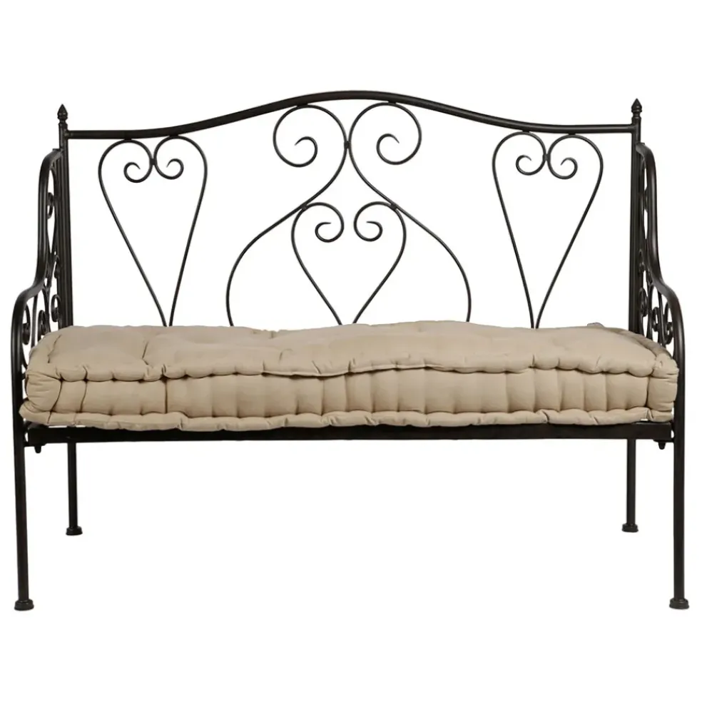 Banquette 2 places en fer forge brun - Volute