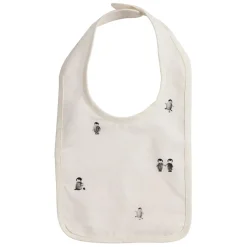 Bavoir en coton écru et gris - Banquise