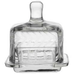 Beurrier carré en verre transparent 8x8cm - Azelie