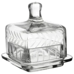 Beurrier carré en verre transparent 8x8cm - Azelie