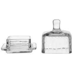 Beurrier carré en verre transparent 8x8cm - Azelie