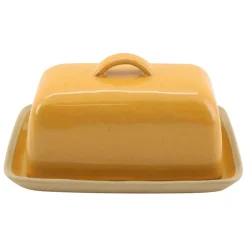 Beurrier en grès curry - Jade