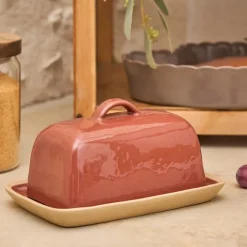 Beurrier en grès tomette - Jade