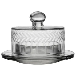 Beurrier rond en verre transparent d14cm - Azelie