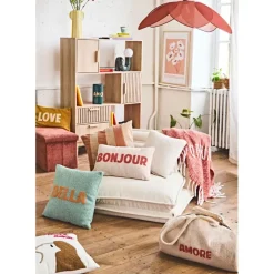 Bibliotheque en bois naturel h140cm - Kara