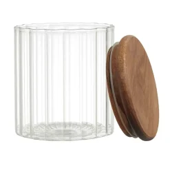 Bocal en verre avec couvercle en acacia 50cl