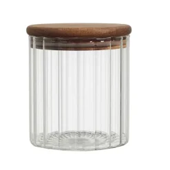 Bocal en verre avec couvercle en acacia 50cl