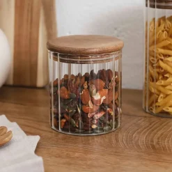 Bocal en verre avec couvercle en acacia 50cl