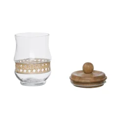 Bocal en verre avec couvercle et rotin naturel 75cl - Fantine