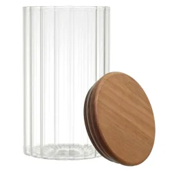Bocal en verre avec couvercle en acacia 70cl