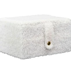 Boite a bijoux bouclette creme 11x15xh8cm