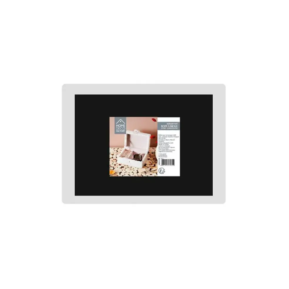 Boite a bijoux bouclette creme 11x15xh8cm