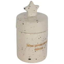 Boite a dent bonheur en grès blanc d4cm - Bonne Etoile
