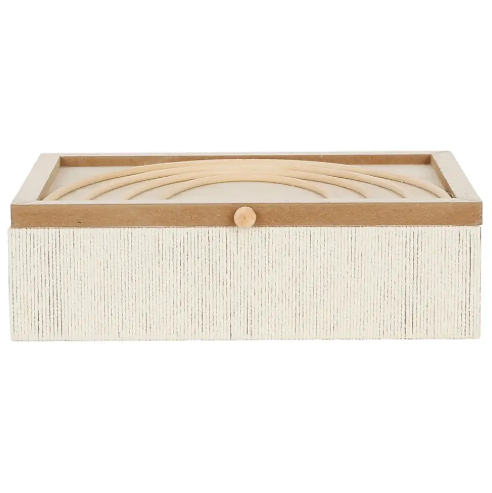 Boite avec couvercle en rotin naturel - blue sand