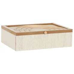 Boite avec couvercle en rotin naturel - blue sand
